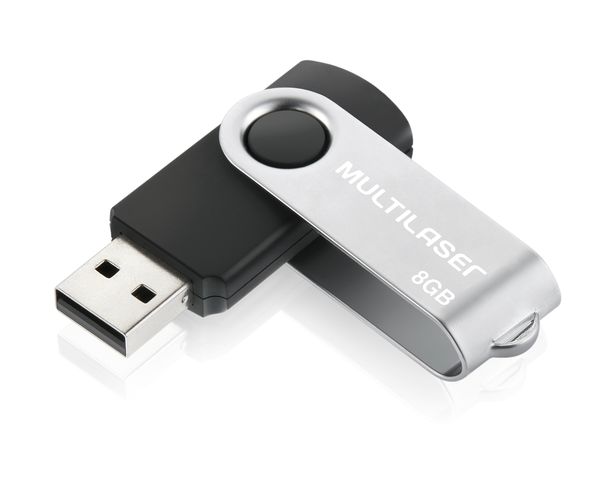Pen Drive Twist 8GB USB Leitura 10MB/s e Gravação 3MB/s Preto Multilaser- PD587 PD587