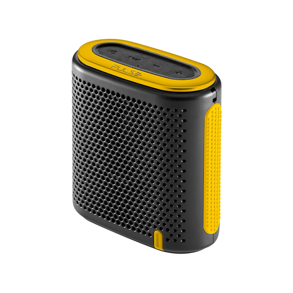 caixa de som pulse mini bluetooth sd p2 10w preta e amarela pulse sound novo