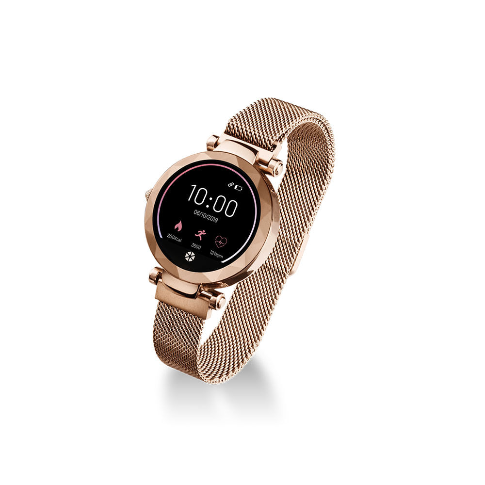 Relógio Smartwatch Dubai Atrio Android/IOS Dourado ES266 trocafacil