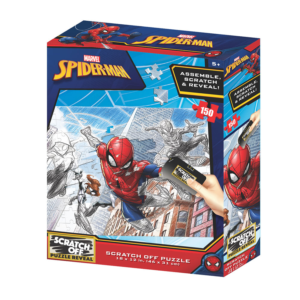 Quebra-Cabeça Scratch-Off Homem Aranha Zipper Box 150 Peças