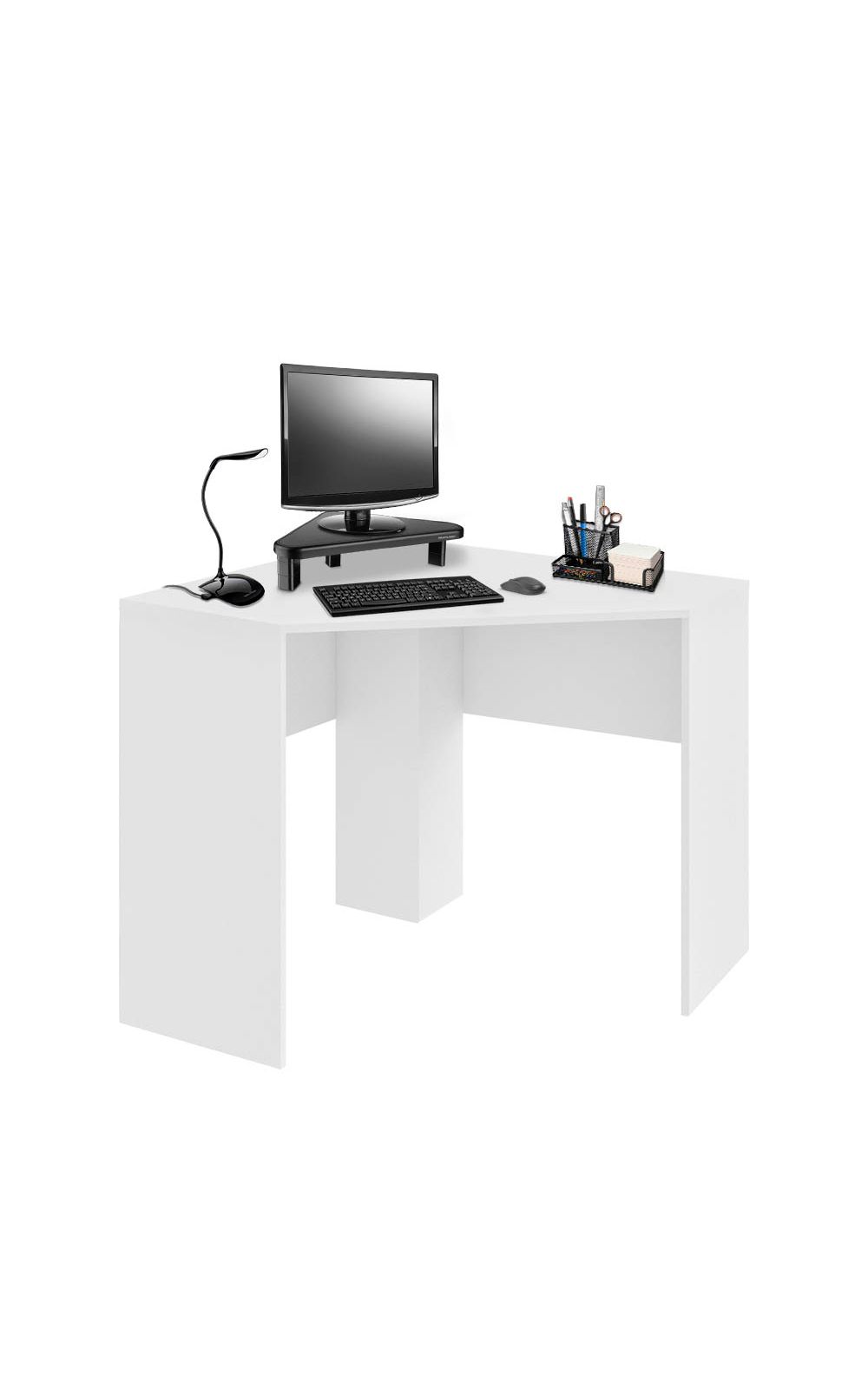 Foto 2 - Combo Office - Mesa de Canto para Computador 90x90cm Branco Fosco e Cadeira de Escritório Adapt Giratória Multilaser - GA204K
