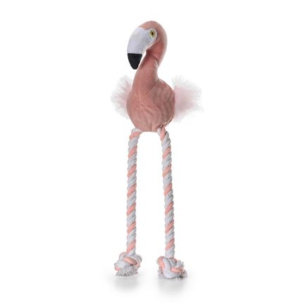 Brinquedo de Pelúcia e Corda para Cães - Amiguinhos Floppy Flamingo Pinki Mimo - PP193 PP193