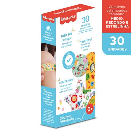 Curativo Estampado - Caixa Com 30 - Fisher Price - HC484OUT [Reembalado] HC484OUT