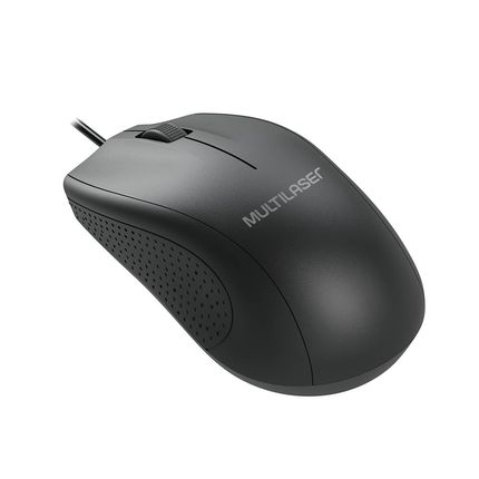 Mouse Com Fio Large Conexão USB 1200 dpi Cabo de 120cm 3 Botões Tamanho Grande Preto - MO308OUT [Reembalado] MO308OUT