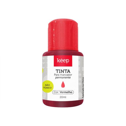 Tinta Reabastecedora p/ Marcador Permanente 18ml Vermelho Keep CX 12UN - MR047OUT [Reembalado] MR047OUT