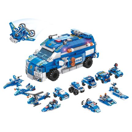 Blocos de Montar Cubic 25 em 1 Polícia 569 Peças Multikids - BR1619OUT [Reembalado] BR1619OUT