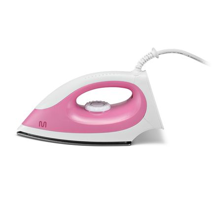 Ferro de Passar Roupa a Seco 127v-1200w Base Antiaderente, Seletor de Temperatura e Luz Piloto Led Branco/Rosa Multilaser - HO016OUT [Reembalado] HO016OUT