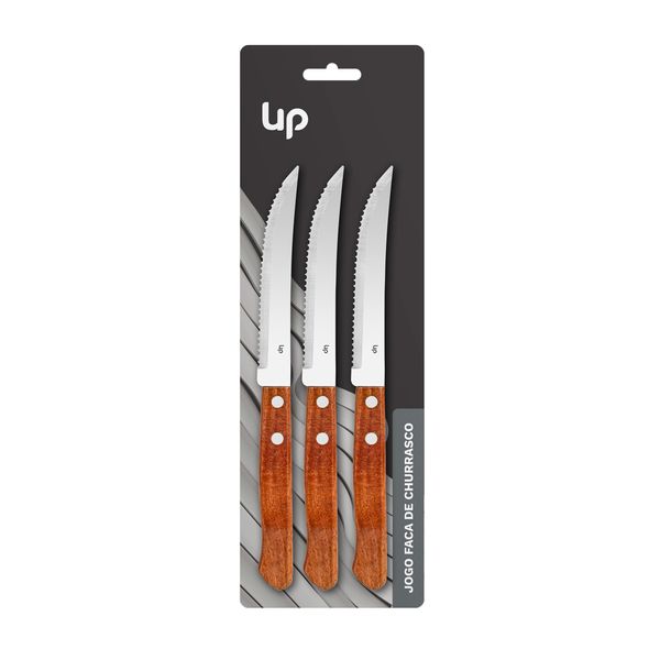 Faca de Churrasco Cabo Madeira 3PCS UpHome - UD238OUT [Remanufaturado] UD238OUT
