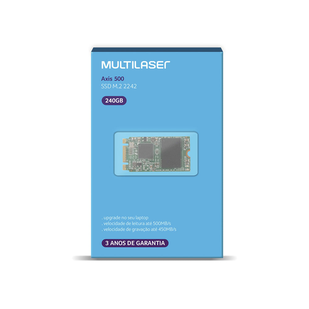 SSD Multilaser Axis 500 240GB M.2 2242 Sata - SS204OUT [Reembalado]